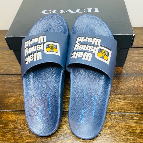 NWT Authentic Coach Disney Slides Walt Disney World Blue Limited Edition main image 8